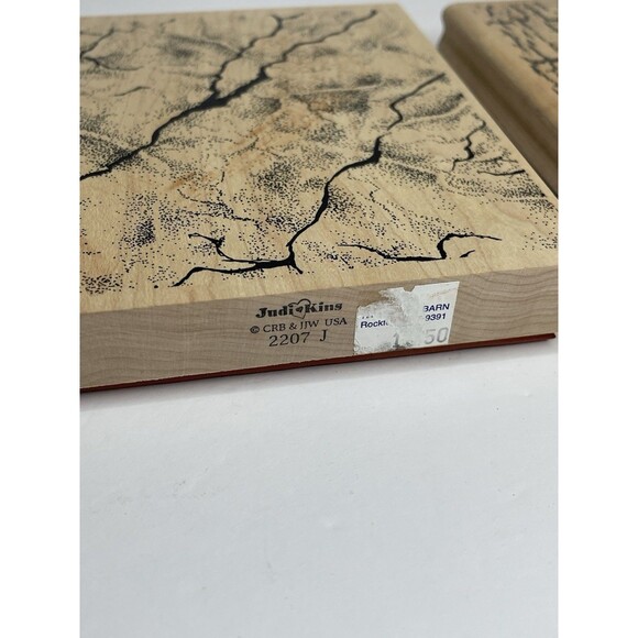 Set Of 2 Rubber Stamps Background 6x5" Antique Cracking Stampin Up - Judikins - Picture 4 of 5